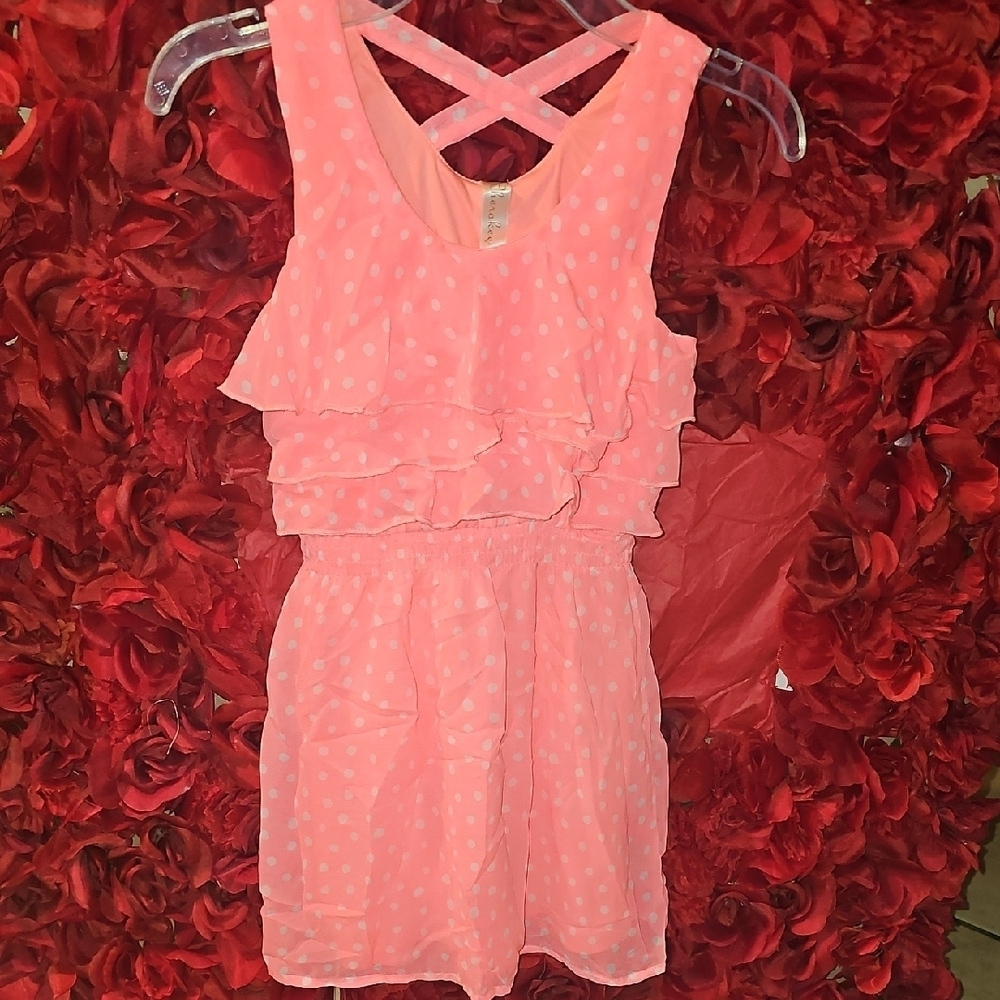 Cheroker Pink Polka Dot Kids Dress Size Small 6/6X LIKE NEW